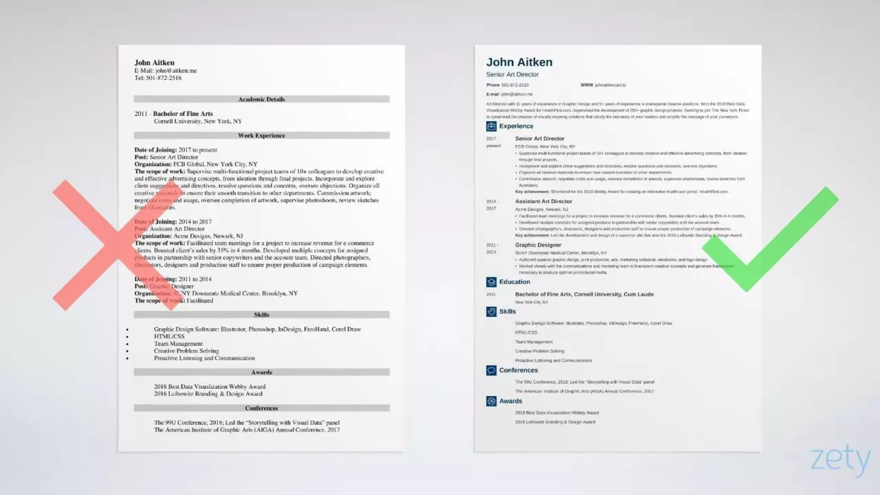 What is a good resume for a content writer?